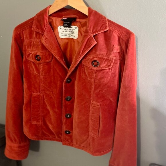Women's DIESEL Orange Velvet jacket - Picture 6 of 7